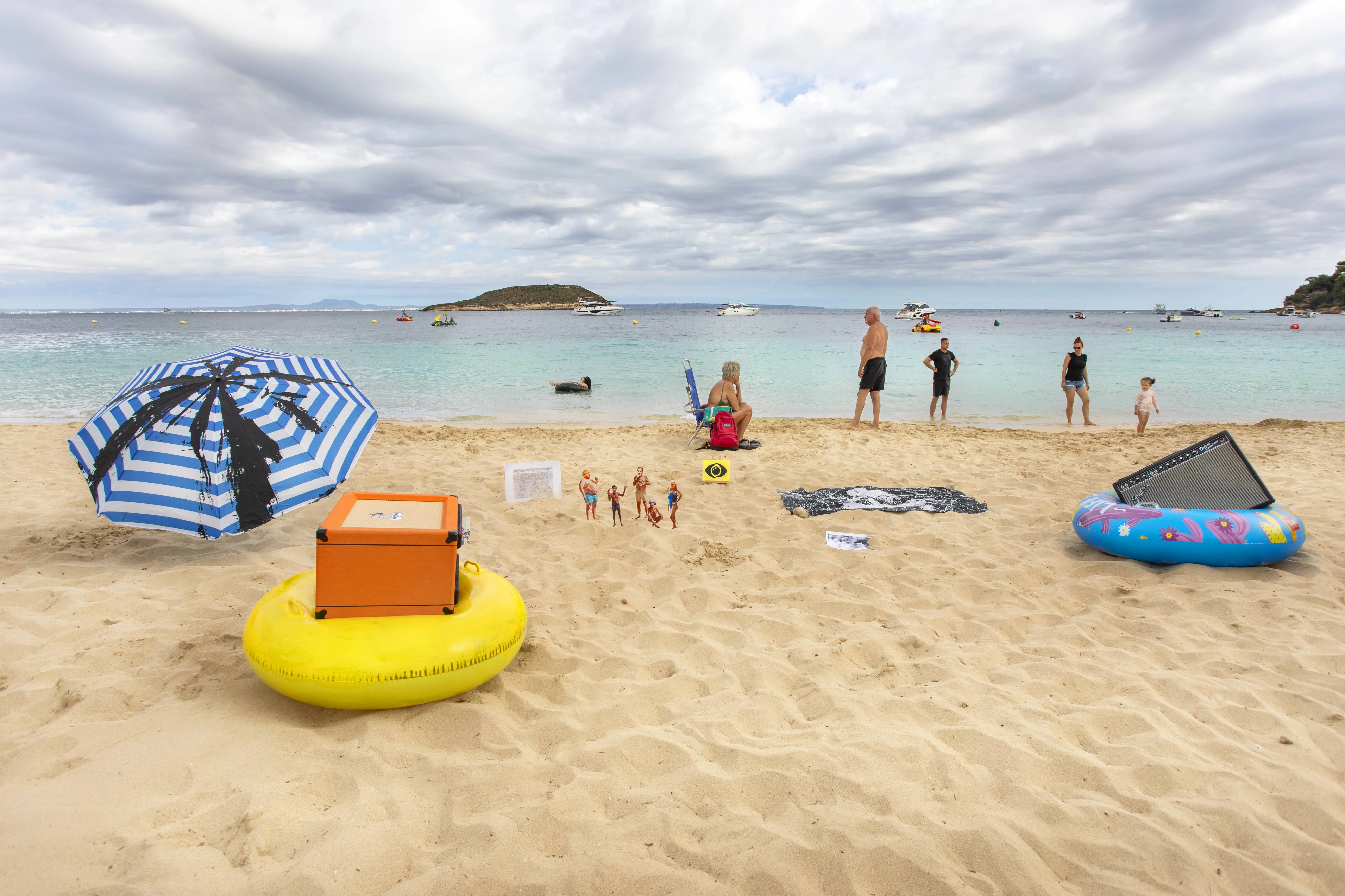 Installation view, The Magaluf Biennale, “Washed Up.” Magaluf, Magaluf Beach, 2024.